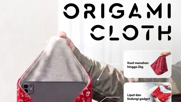 LAMINA Origami Cloth Hadir dengan Teknologi Self-Gripping untuk Bawa Gadget Lebih Praktis